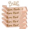 Bride Headband Bride Crown Bride Tiara for Wedding Bridal Shower Bachelorette Party Favors Decoration, 1 Bride Tiara Crown Headband with 5 Team Bride Sash Bridesmaid Sash Bride Gift Accessories Outfit
