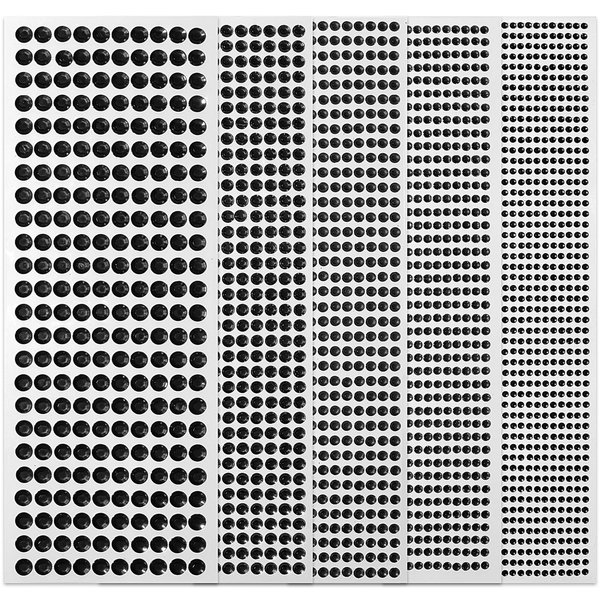 3/4/5/6/8 MM Face Gems Temporary Tattoos Rhinestones Stickers Black Rhinestone Strips Jewel Stickers Gem Diamond Crystal Gem Stickers for Scrapbooking DIY Crafts Wedding Prom access 3555PCS