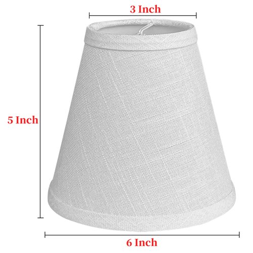 Double Mini Small White Barrel Lamp Shades Clip On Bulb, TOOTOO STAR Barrel Fabric Lampshade for Table Chandeliers Wall Floor Lamp Replacement, 3x6x5 Inch, Set of 2 (White 2 PCS Pack)