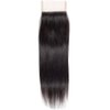 BLACKMOON HAIR Brazilian Virgin Straight Hair 3 Bundles With Free Part Lace Closure Unprocessed Virgin Human Hair Extensions Hair Weave Natural Black Color (20 20 22 + 18 Inch Closure)