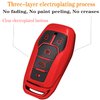 Kirsnda for Ford and for Lincoln key fob cover case,with keychain fit Explorer Mustang Edge Fusion MKZ MKC Smart Remote Vehicle Accessories,Soft TPU key case,5 Buttons(Red)