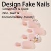 Flower Press on Toenails - 3D Stereoscopic Embossed with Rhinestone Flowers Design, Toe Fake Nails Kit with 24 Nails,24pcs jelly glue stickers,1pcs mini nail file,1pcs wooden stick Nails for Women
