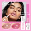 KTouler 3Pcs Translucent Lip Gloss, Plumping Lip Oil/Mirror Highlight Lip Gloss,Moisturizing Hydrating And Nourishing Lip Plumper Gloss (Pink+Honey+Black, B)