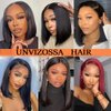 Unvizossa Short Bob Wig Human Hair Glueless Wear and Go Wigs Human Hair 4x4 Lace Closure Human Hair Wigs for Women Pre Cut Lace Natural Color 8 inch