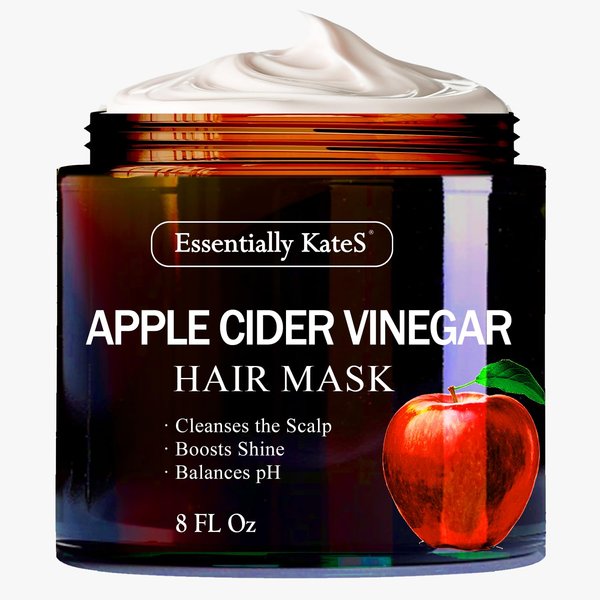 Essentially KateS Apple Cider Vinegar Hair Mask 8 Fl Oz - Support Smoothness, Strength, & Shine - Fight Itchy Scalp and Soften Strands - Deep Hydration