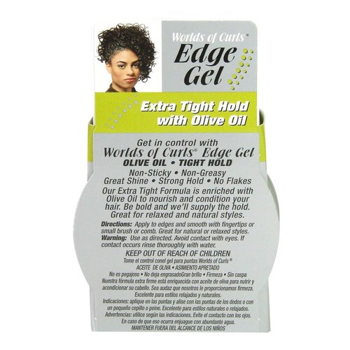 Worlds Of Curls Edge Gel With Olive Oil 2.25 Oz,Pack of 3