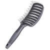 Curved Vent Brush, Barber Blow Drying Brush with Nylon Detangling Pins, Anti-Static - Grey