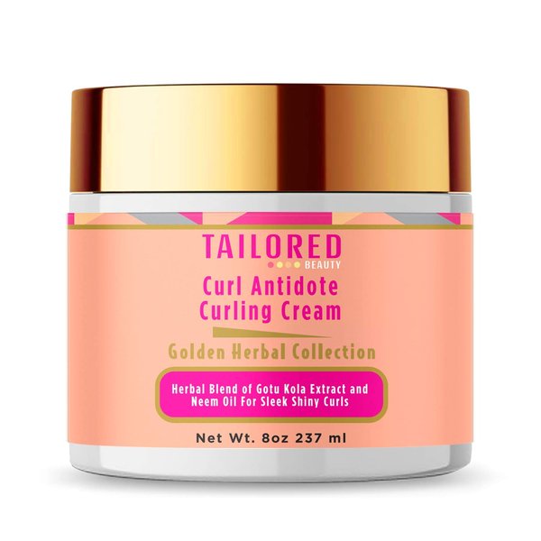 Tailored Beauty Curl Enhancing Cream - Cruelty-Free, Herbal Curl Defining Cream For Curly, Wavy, Long, Short Hair - Deep Moisturizing Hair Curl Cream with Gotu Kola Extract & Neem Oil, 237 ml