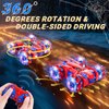 Punieayi Spider Remote Control Car, 2.4Ghz RC Cars with Headlight Double Sided Off-Road 360° Rotating RC Drift Car Toys, Rechargeable 4WD RC Stunt Car Indoor Outdoor Spider Toys for Boys 4-6 5-7 8-13