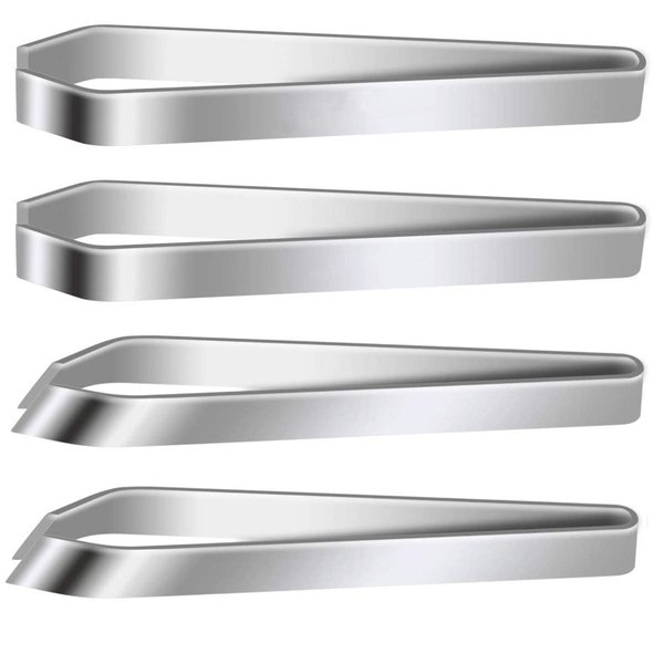 4 Pcs Fish Bone Tweezers, PIVHWIR Stainless Steel Flat and Slant Tweezers Pliers Remover Tool for Remove Fish Bones, Needle Dones, Scales