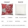 COMMINY Red Grey Pillow Covers 18x18 Set of 6 Decorative Burgundy Daisy Throw Pillow Cover for Couch Modern Farmhouse Cushion Pillow Case for Living Room Outdoor Patio Home Decor