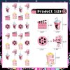 Pink Movie Night Decorations Movie Night Streamers Movie Theme Hanging Decorations Pink Girl Movie Night Birthday Party Supplies Popcorn Camera Movie Theater Decorations for Birthday Bridal Shower