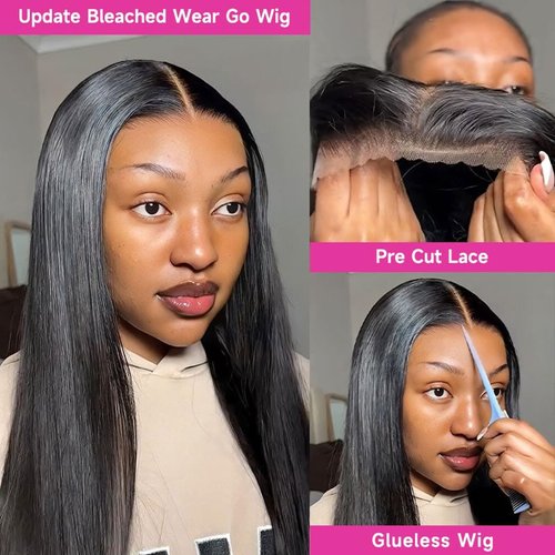 AGADES Wigs Human Hair Glueless Wigs Human Hair Pre Plucked Pre Cut 5X5 Lace Closure Wigs Human Hair 180 Density Human Hair Wigs for Women Straight Lace Front Wigs Human Hair Lace Front Wigs 24 Inch