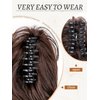 KooKaStyle claw clip in ponytail extensions 10" short fake ponytail natural synthetic hairpieces light brown mix caramel blonde for women daily use
