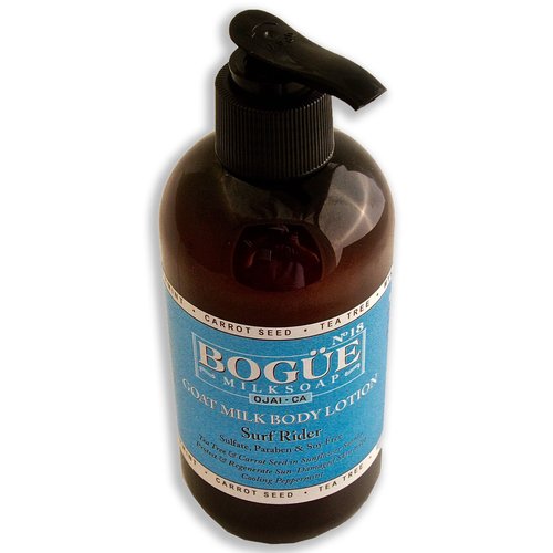 BOGUE Goat Milk Body Lotion- N°18 BESPOKE The 'Surf Rider' Blend-Tea tree & Carrot Seed with sunflower oil soothe & protect with cooling peppermint for sun-kissed skin