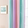 XiDi Curtains for Girls Bedroom Kids Room Unicorn Princess Theme Room Darkening 63 inches Long Wall Decals Pink Purple Green, W52 X L63