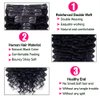 Cecycocy Deep Wave Clip in Hair Extensions Human Hair for Black Women - 8Pcs 18Clips Double Weft Brazilian Remy Human Hair Deep Wave Clip in Extensions Thick to Ends 120G/4.2oz Natural Black(22inch)