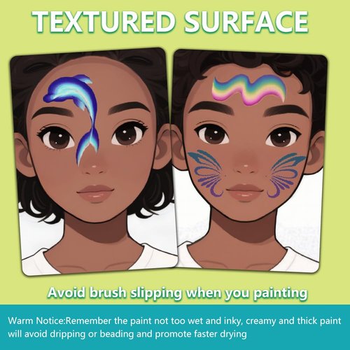 DELORIGIN 2pcs Face Painting Practice Board A4 Size Reusable Makeup Painting Practice Boards Excersize Template Stage Make-up Exercise Tool Facial Painting Supplies for Makeup Beginner