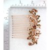 Faship Gorgeous Smoked Topaz Rhinestone Crystal Floral Hair Comb
