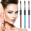 3Pcs Oval UV Gel Nail Brush Set Rhinestone Handle Nail Art Design Brushes Nail Drawing Pen Gel Brushes Professional Nail Art Tools for Nails, Size 6/8/10