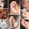Self Ear Piercing Kits – 4 Pack Self Ear Piercing Gun With Hip Hop Black Earrings,Cool Boy Girls Men Ear Pearcings Kit Black Earring Studs,Safety Ear Piercing Gun Kit Tool (6MM Black Simple)