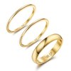 Jstyle 14K Gold Filled Rings for Women Stacking Rings Stackable Thin Gold Rings Simple Plain Pinky Thumb Statement Band Ring Comfort Fit 3Pcs 1mm 3mm Size 7