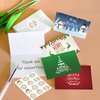Lucleag 360PCS Christmas Wreaths Thank You Stickers for Envelopes, Round Christmas Thank You Stickers for Small Business Envelope Seals Card Candy Gift Present Wrapping Decorations