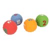 4PCS Dog Squeaky Toys, Soft Puppy Chewing Fetching Latex Dog Toy Interactive Ball Toy with Fun Pattern for Small Medium Pet Random Pattern