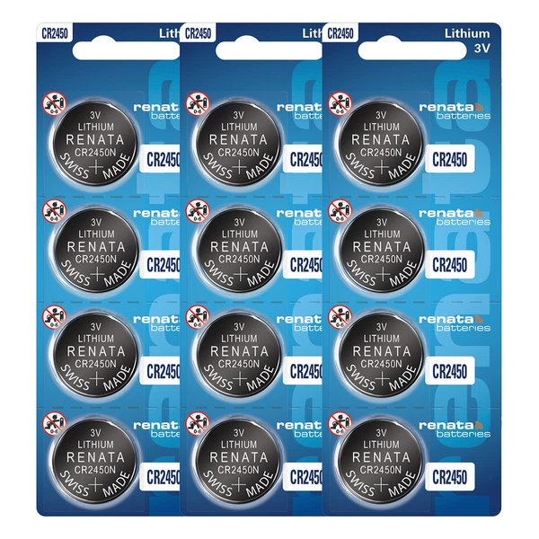 Renata CR2450N Batteries - 3V Lithium Coin Cell 2450 Battery (12 Count)