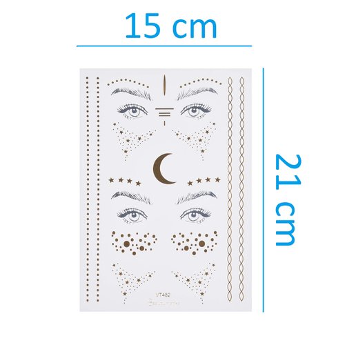 Kare & Kind Temporary Flash Stickers (3 sheets), Face Metallic Art Tattoo (5 sheets), Rhinestone Mermaid Face Jewels (3 Sheets) - Waterproof, Fake Jewelry, Glitter, Bohemian, Costume, Party, Coachella