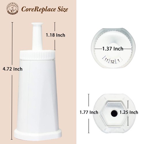 4 Pack Replacement Water Filter for Breville Barista Touch Espresso Machine BES880, Barista Pro BES878, Oracle Touch BES990, Oracle BES980 & Dual Boiler BES920 Bambino ClaroSwiss，#BES008WHT0NUC1