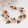 BERYUAN Rhinestone Leaves Wedding Hair Vine Crystal Rhinestone Gold Leaves Hair Vine Women Wedding Hair Accessories Crystal Rhinestone Wedding Headpiece for Women (black)