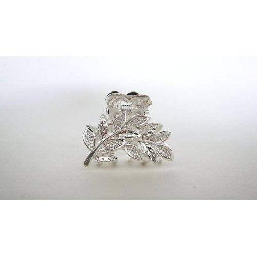 Generic Small mini light silver metal leaf hair claw clip