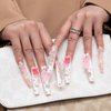 LOVFUL Press on Nails Marshmallo Gummy Bear Square | Luxury Diamond Pink Cotton Candy Nails| Pink Nails| Square Nails | 2.16in Long Square | H26(S)