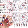 4th of July Nail Art Stickers 8 Sheets American Flag Patriotic Nail Stickers 3D Self-Adhesive USA Flag Heart Star Nail Design Independence Day Nail Decals for Memorial Day DIY Nail Decoration