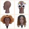 simnient Bald Mannequin Head for Wigs Making Styling Makeup Training Head Wig Head Professional Cosmetology Display Hat Helmet Glasses Display Head Model with Free Clamp Stand