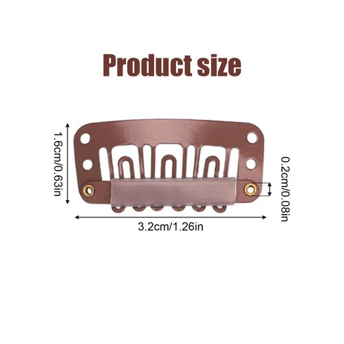 32pcs U Shape Wig Clips, Small Comb Hair Extension Clips with Soft Rubber Snap Metal Mini Clips Accessories for Wig Braids Hair DIY Chunni