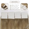 LacerHair Balayage Tape in Hair Extensions Human Hair Double Side Tape Seamless Skin Weft Ombre Light Brown Fading to Platinum Blonde B#8/60 50 Grams 20Pcs 20 Inch
