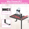 Adjustable Metal Lash Tray Holder for Lash Tech Essentials - Functional Lash Trays Organizer with Phone Holder & Headband Holder Clip on Ring Light for Salon or Homes Use for an Origanized Workspace