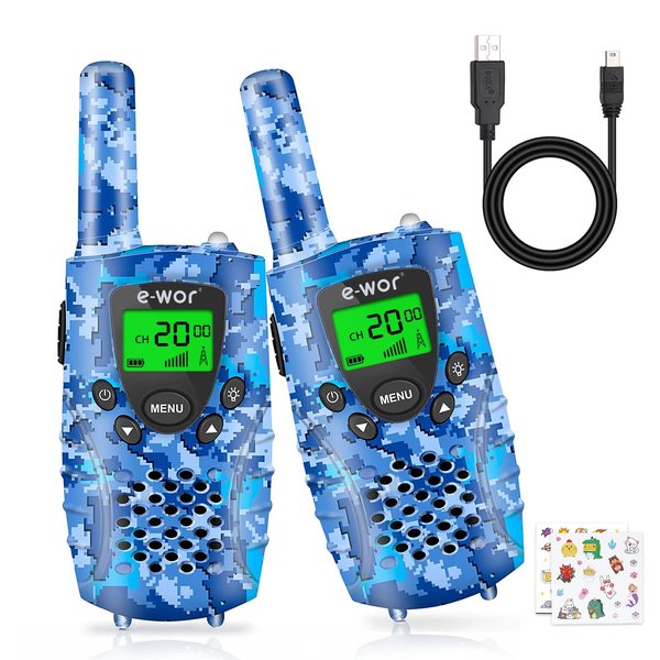 Walkie Talkies for Kids Rechargeable, Long Range 4 Miles Kid Walkie Talkies with Flashlight Toys for 3 4 5 6 7 8-10-12 Year Old Girls Boys Toddlers, Funny Christmas Birthday Gifts for Kids Teens
