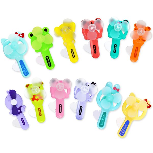 Vileafy 12 Cool Party Favors for Kids 8-12 Years Old -Cute Handheld Fans, Novelty Toys Manual Press Cooling Fans for Boys and Girls Outdoor