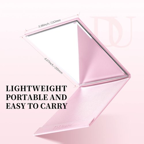 DUcare Portable Folding Vanity Mirror with Stand, Pink