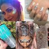 Alien Headband Halloween Alien Costume Accessories Alien Antenna Headband with Face & Body Chunky Glitter Space Theme Party Favors for Women