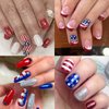 12 Grids Independence Day Glitter Nail Sequins 4th of July Star Glitter Red Blue Silver Holographic Five-Pointed Star Nail Glitter for Nail Glitter Flakes for Women Acrylic Nail Decoration Accessories