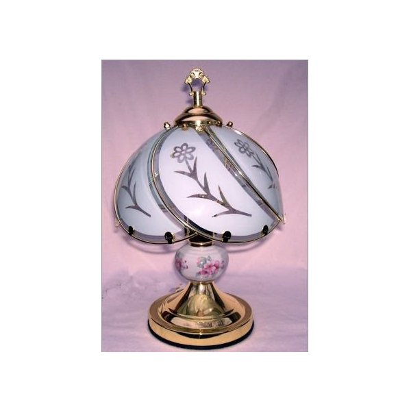OK LIGHITNG OK-606WG-SP3 14.25 in. Floral Small Touch Lamp by OK Lighting