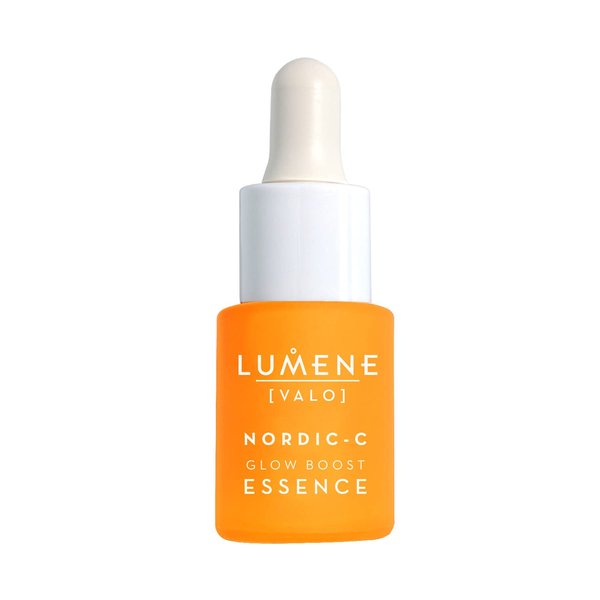 Lumene Nordic-C [Valo] Glow Boost Essence Serum Half-Size - Radiance Enhancing Vitamin C Serum for Face - Vitamin C & Hyaluronic Acid Facial Serum for Smooth, Plump, Glowing Skin (0.5 fl oz)