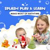 SplashEZ Mold Free Bath Toys for Babies & Toddlers, Christmas No Hole Bath Toys, No Mold for Tub, Beach, Pool, BPA-Free, Dishwasher-Safe, Infant Bath Toys No Holes 0 1 3 6 12 18 Months