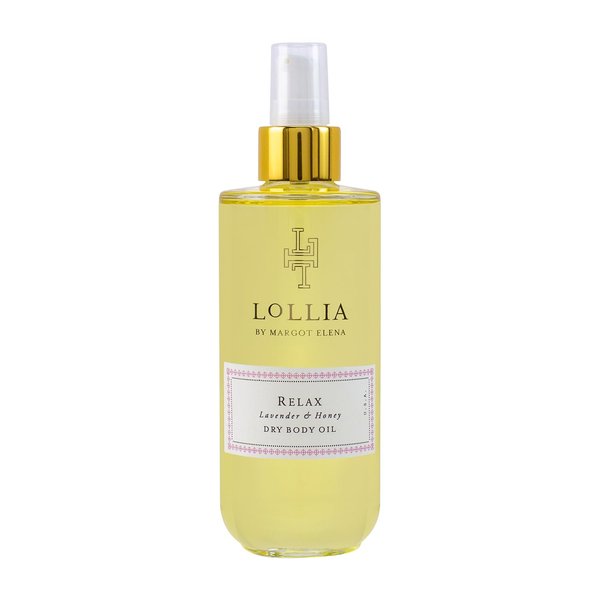 LOLLIA Relax Dry Body Oil, 6.8 Fl. Oz. – Lavender & Honey – Women’s Body Oil, Scented Body Oil, Moisturizing Body Oil, Dry Body Oil for Women, For All Skin Types