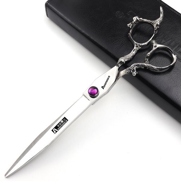 6/7/7.5/8/9 inch scissors silver professional hairdresser hair cut and trim diluted sharp 440C steel (8 inch flat shear-B)