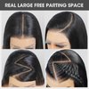 26 Inch 13x6 Lace Front Wigs Human Hair 200 Density, Transparent Hd Lace Front Wigs Human Hair, Glueless Straight Frontal Wigs Human Hair Pre Plucked With Baby Hair Bleached Knots, Natural Color